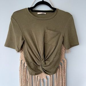Wilfred Twisted Crop in Olive